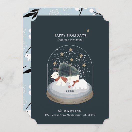 Ankündigung von Polar Bears Snow Globe Urlaub (Vorne/Hinten)