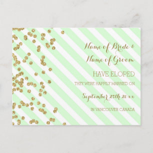 Ankündigung von Postkarten für Mint Gold Stripes