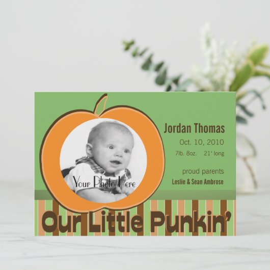 Ankündigung von Pumpkin-Foto (Stehend Vorderseite)