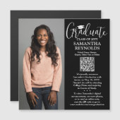 Ankündigung von QR Abschluss Black Magnetic Foto (Vorne/Hinten)