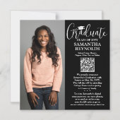 Ankündigung von QR Abschluss Black Magnetic Foto (Vorderseite)