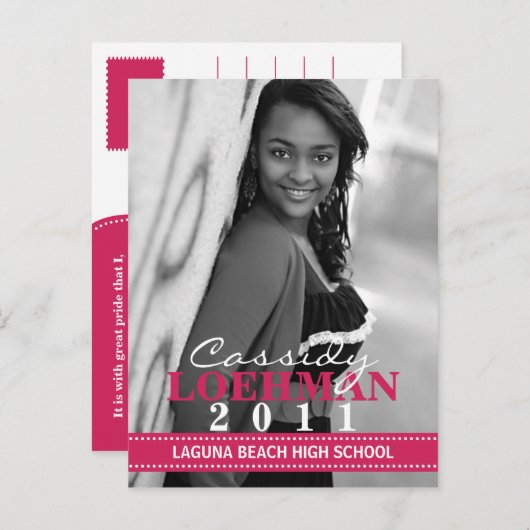 Ankündigung von Raspberry Custom Foto Abschluss (Vorne/Hinten)