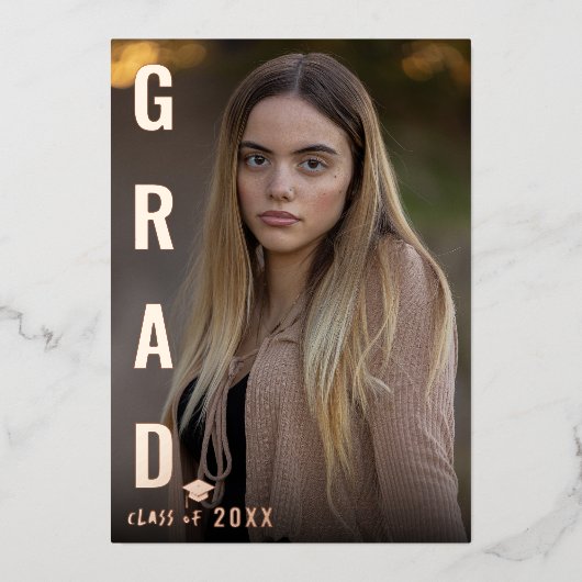 Ankündigung von Real Foil GRAD Abschluss Foto (Vorderseite)