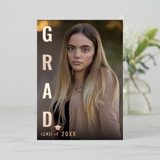 Ankündigung von Real Foil GRAD Abschluss Foto (Stehend vorne)