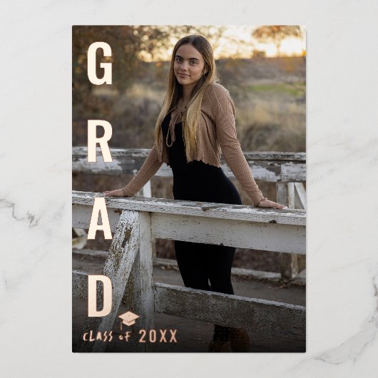 Ankündigung von Real Foil GRAD Abschluss Foto (Vorderseite)