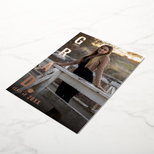 Ankündigung von Real Foil GRAD Abschluss Foto (Gedreht)