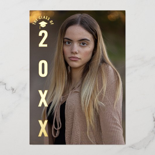 Ankündigung von Real Gold Foil Abschluss Foto (Vorderseite)