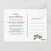 Ankündigung von Red Christmas Truck Holiday Moving Postkarte (Rückseite)