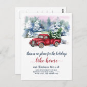 Ankündigung von Red Christmas Truck Holiday Moving Postkarte (Vorne/Hinten)