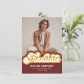 Ankündigung von Red Gold Retro Graduate Foto (Stehend Vorderseite)