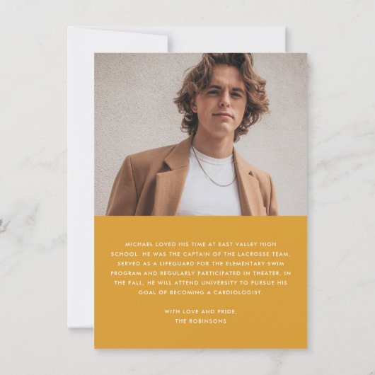 Ankündigung von Red Gold Retro Graduate Foto (Rückseite)