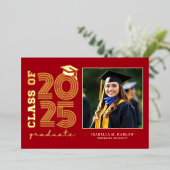 Ankündigung von Red Gold Uni-Abschluß Foto (Stehend vorne)