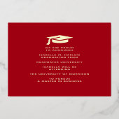 Ankündigung von Red Gold Uni-Abschluß Foto (Rückseite)