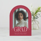 Ankündigung von Red Modern Minimalistisch Grad Fot (Stehend Vorderseite)