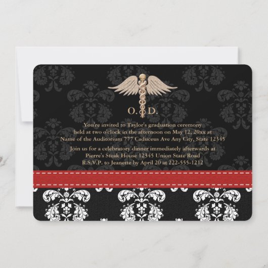 Ankündigung von Red Optometry School Graduation (Rückseite)