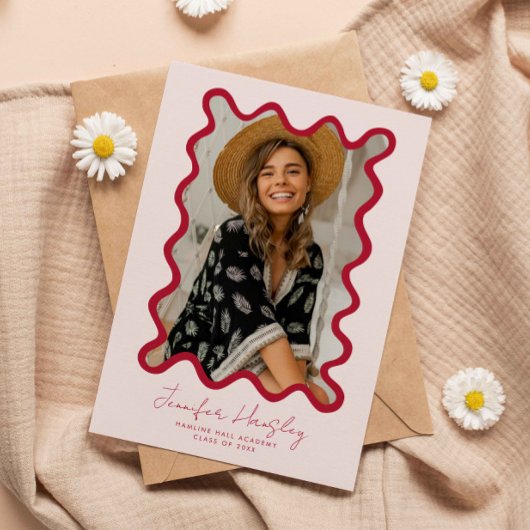 Ankündigung von Red Squigly Foto Frame Abschluss