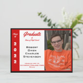 Ankündigung von Red White Black Foto Abschluss (Stehend Vorderseite)