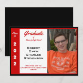 Ankündigung von Red White Black Foto Abschluss (Vorne/Hinten)