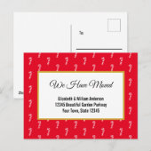Ankündigung von Red & White Candy Cane Holiday Mov Postkarte (Vorne/Hinten)