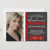 Ankündigung von Red & White Paw Print Abschluss (Vorderseite)