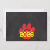 Ankündigung von Red & Yellow Paw Print Abschluss (Rückseite)