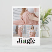 Ankündigung von Retro 3 Foto Baby Schwangerschaft (Stehend Vorderseite)