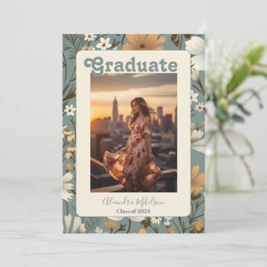 Ankündigung von Retro Boho Abschluss (Stehend Vorderseite)