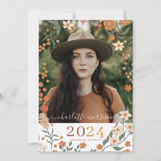 Ankündigung von Retro Boho Foto Abschluss (Vorderseite)