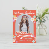 Ankündigung von Retro Hippie Graduate Foto (Stehend Vorderseite)