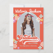 Ankündigung von Retro Hippie Graduate Foto (Vorderseite)