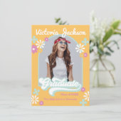 Ankündigung von Retro Hippie Graduate Foto (Stehend Vorderseite)