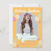 Ankündigung von Retro Hippie Graduate Foto (Vorderseite)