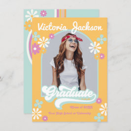 Ankündigung von Retro Hippie Graduate Foto