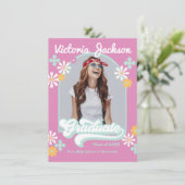 Ankündigung von Retro Hippie Graduate Foto (Stehend Vorderseite)