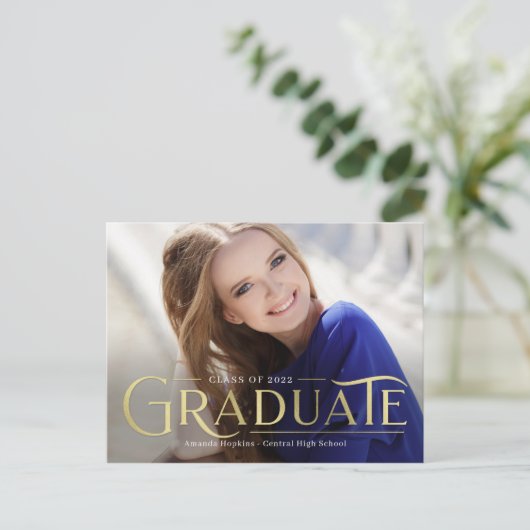 Ankündigung von Retro Overlay-Abschluss Postkarte (Stehend Vorderseite)