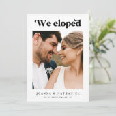 Ankündigung von Retro Script Black & White Elopeme (Stehend Vorderseite)