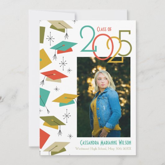 Ankündigung von Retro Vintag Foto Abschluss (Vorderseite)