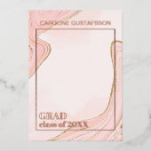 Ankündigung von Rosa Gold Glitzer Foil Abschluss (Vorderseite)