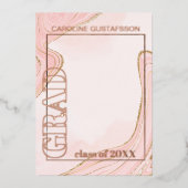 Ankündigung von Rosa Gold Glitzer Foil Abschluss (Vorderseite)