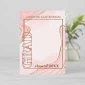 Ankündigung von Rosa Gold Glitzer Foil Abschluss (Stehend vorne)