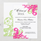 Ankündigung von Rosa-Grün-Swirl-Abschluss (Vorne/Hinten)