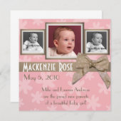 Ankündigung von Rosa und Braun-Blume-Foto (Vorne/Hinten)