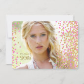 Ankündigung von Rosa und Gold Confetti Abschluss (Vorderseite)