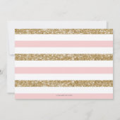 Ankündigung von Rosa und Gold New Baby Girl Birth (Rückseite)