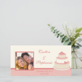 Ankündigung von Rose/Creme Wedding Cake Foto (Stehend Vorderseite)