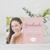 Ankündigung von Rose Gold Geometric Foto Abschluss (Stehend Vorderseite)