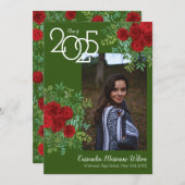 Ankündigung von rote Rose Green Foto Abschluss (Vorne/Hinten)