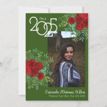 Ankündigung von rote Rose Green Foto Abschluss