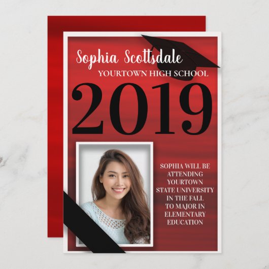 Ankündigung von Rotem Schwarz-weißem Abschluss (Vorne/Hinten)