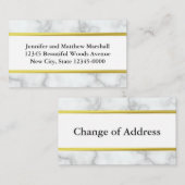 Ankündigung von Rücksendeadresse White and Gold Mo Begleitkarte (Vorne/Hinten)